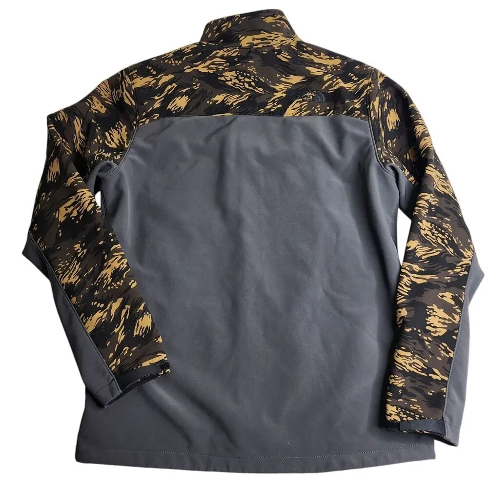 The North Face Camo Gray Brown Softshell Windwall Jacket‎ Men's Size XL